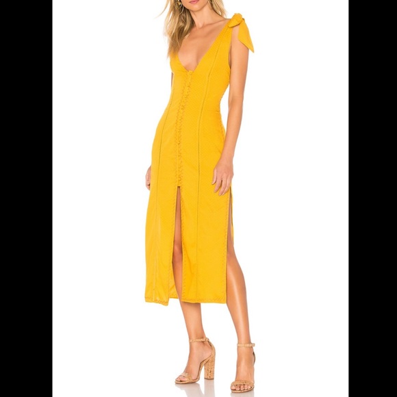 Tularosa Dresses & Skirts - NEW Tularosa Revolve Birdie Maxi Dress Embroidery Side Slits At Hem In Ginger XS